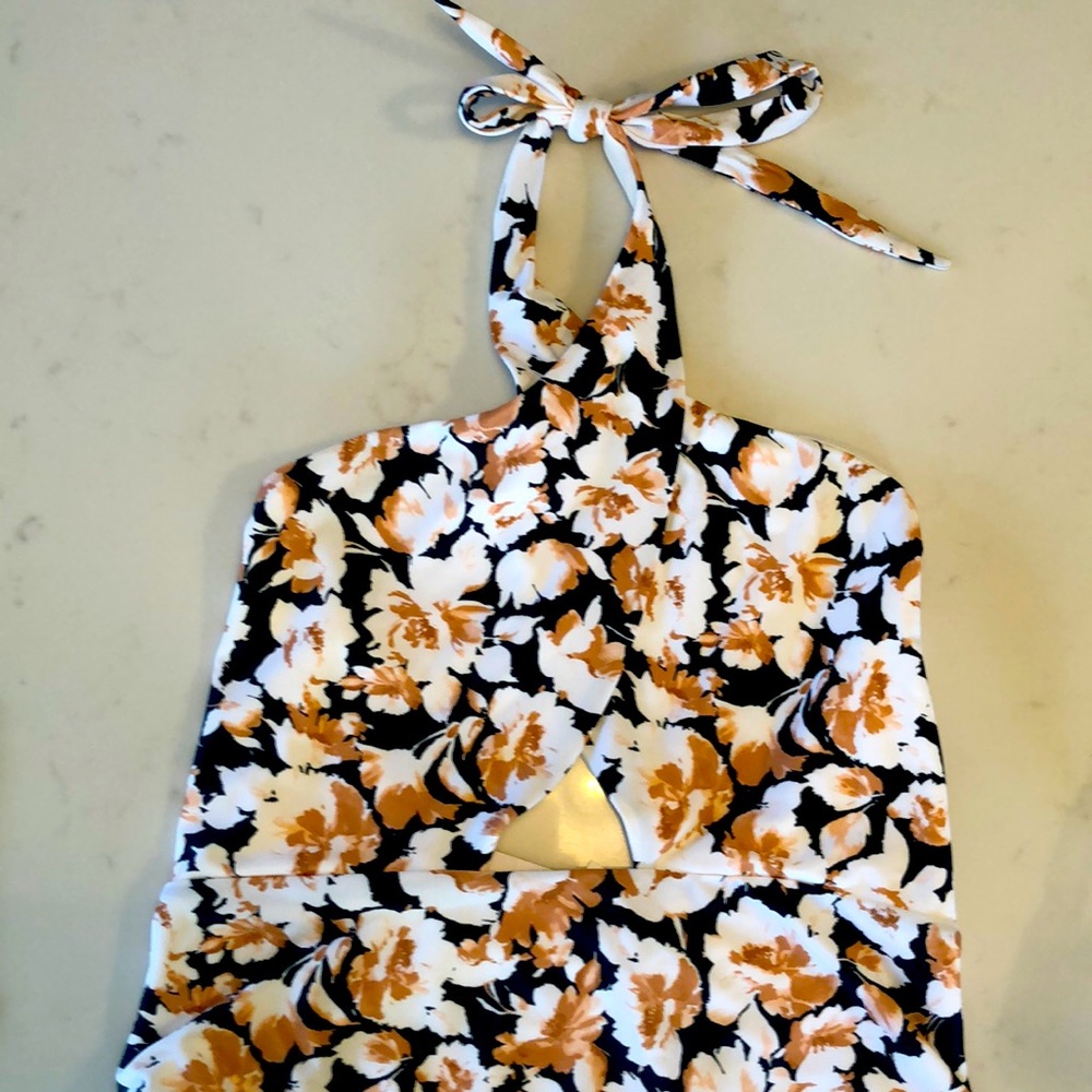 Abercrombie & Fitch Cross Halter Cutout One-Piece